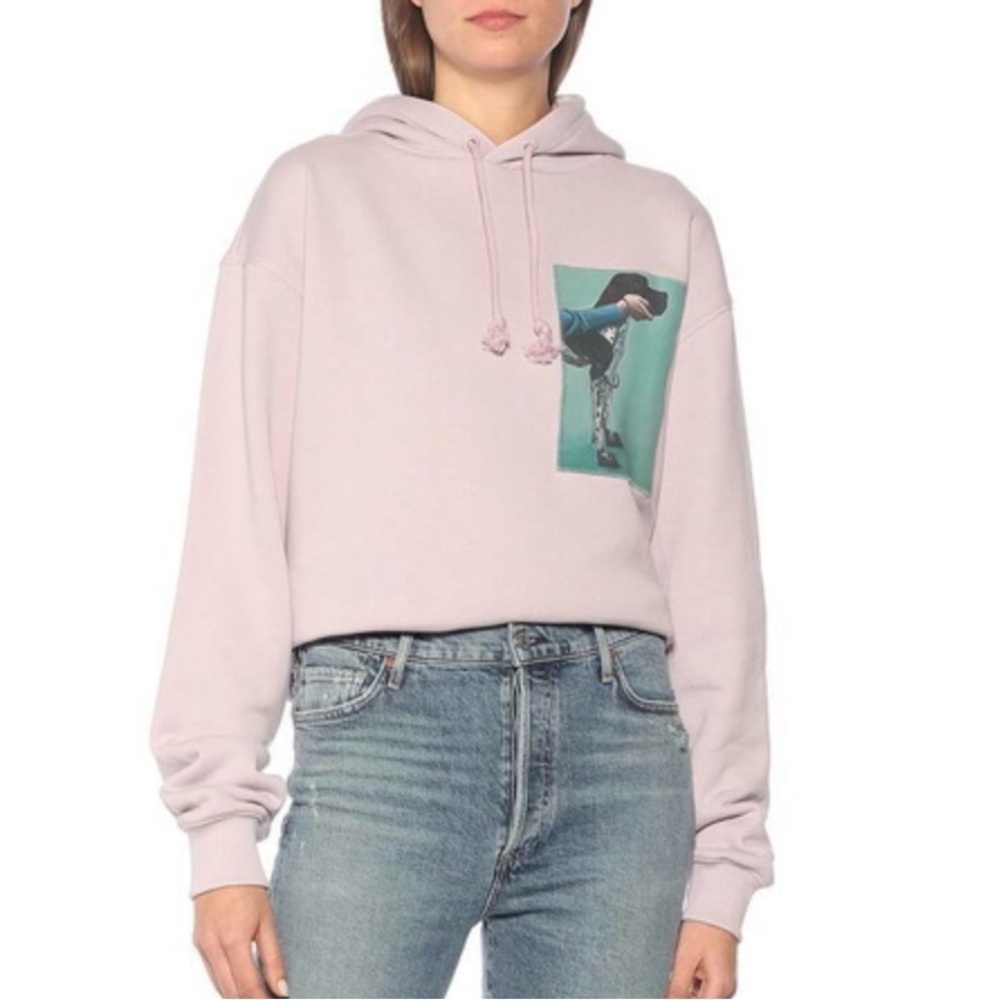 Acne Studios Dog Patch French Terry Hoodie Pullover Lilac Size Large - Picture 2 of 15